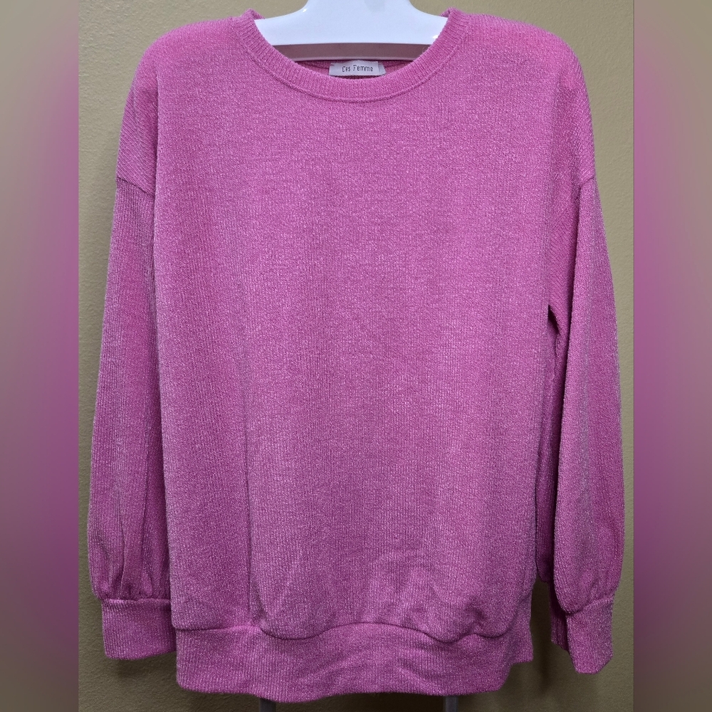 Ces Femme Pretty In Pink Crew Neck Oversized Sweater